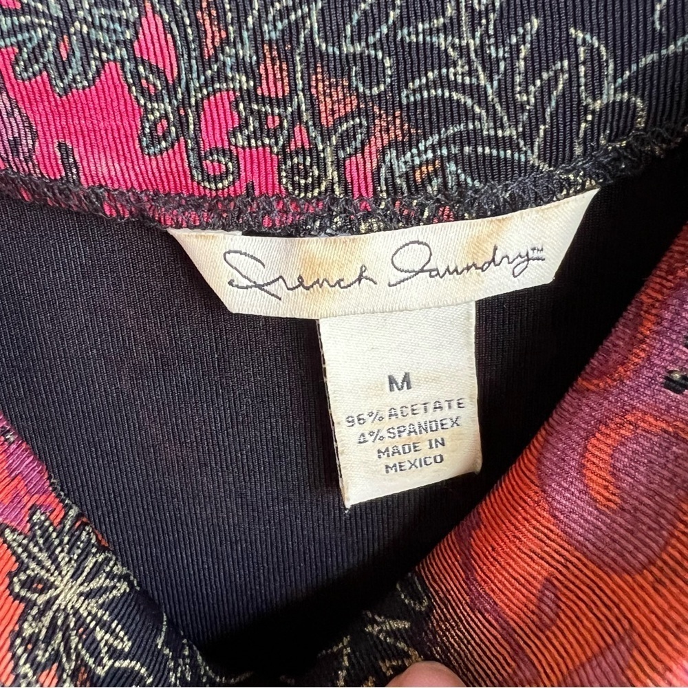 French Laundry Floral Blouse - Women's Size Medium - Y2K Cowlneck Boho - Picture 3 of 3